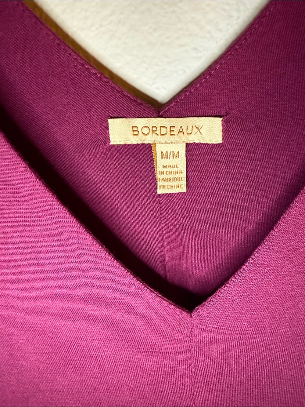 Bordeaux V-Neck Sleeveless Tank Top - Plum - Picture 3 of 5